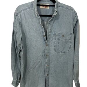 Wrangler Denim Blue Button Down Shirt